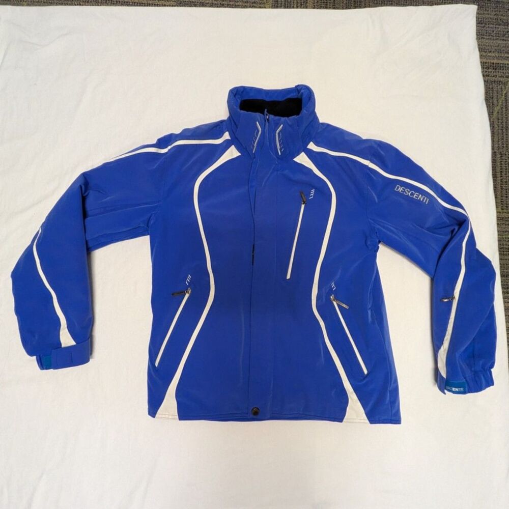 Descente Men’s Medium Blue Ski Jacket Heat Navi Airdrive Pass Pocket Waterproof